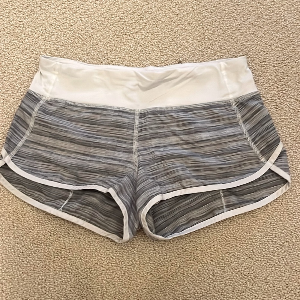 lululemon athletica Gray and White Athletic Shorts